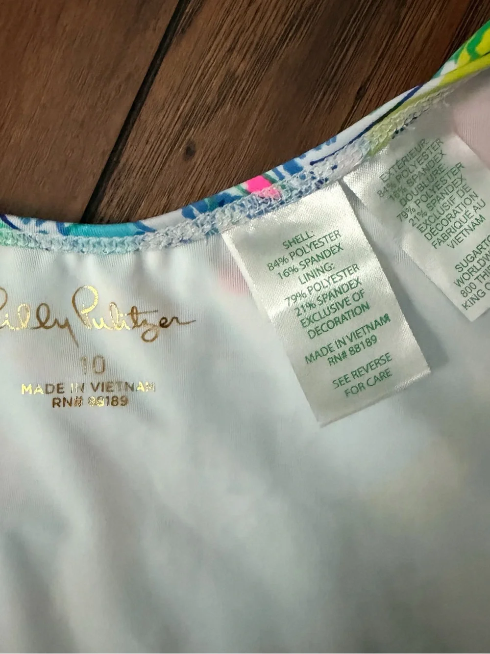 Lilly Pulitzer Kids One-Piece Swim Suit with Ruffle - Greetings from Palm Beach